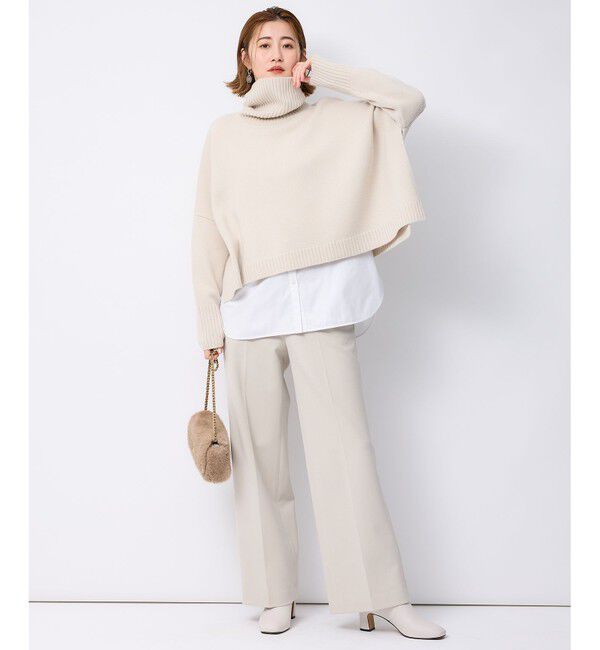 23区「【洗える】ウールカシミヤ ニットポンチョ」|ニット・セーター|