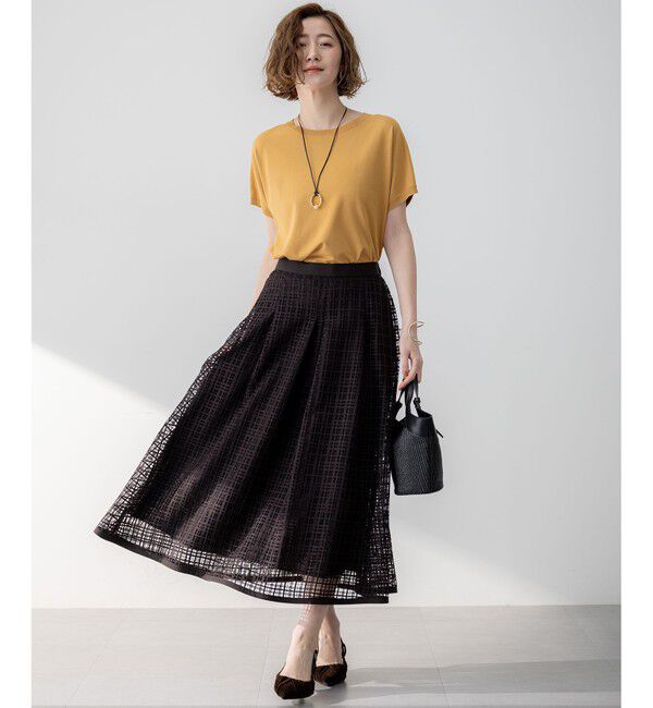 23区「【洗える】Broche チェックレース スカート」|スカート|