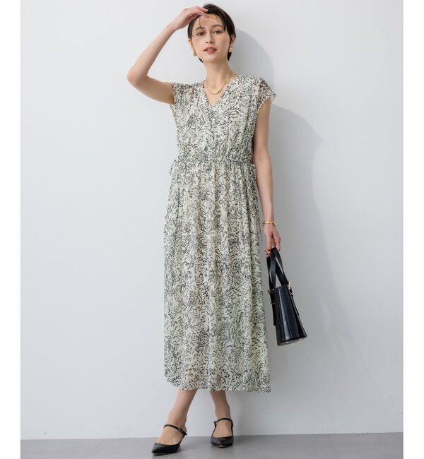 23区「【洗える】アンティークフラワープリント ワンピース」|ワンピース|