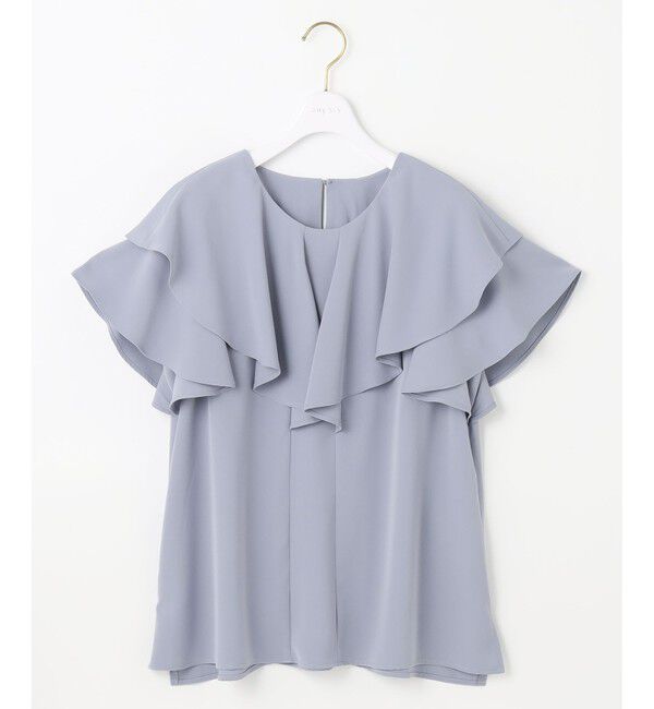 ANY SIS「【接触冷感・吸水速乾・UVカット】サラキレイ フリル ブラウス」|シャツ・ブラウス|