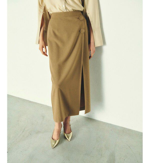  「レイヤードタイトスカート」|スカート|ブラウン