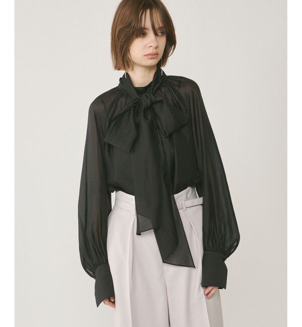 GRACE CONTINENTAL「シアーボウタイブラウス」|シャツ・ブラウス|ブラック