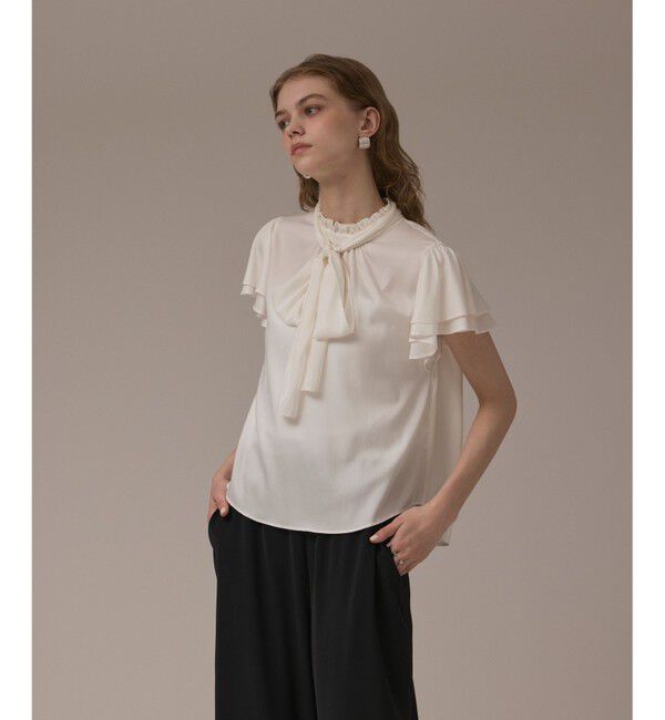 GRACE CONTINENTAL「フリルボウタイブラウス」|シャツ・ブラウス|ホワイト