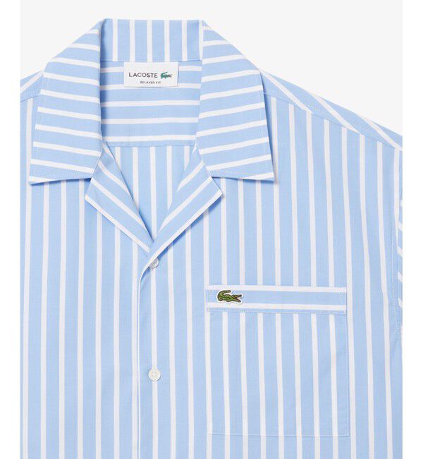 LACOSTE「ストライプオープンカラーシャツ」|シャツ・ブラウス|
