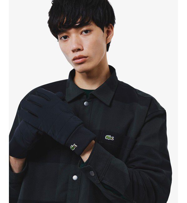 LACOSTE「ナイロン&times;ダンボールニットコンビグローブ」|手袋|