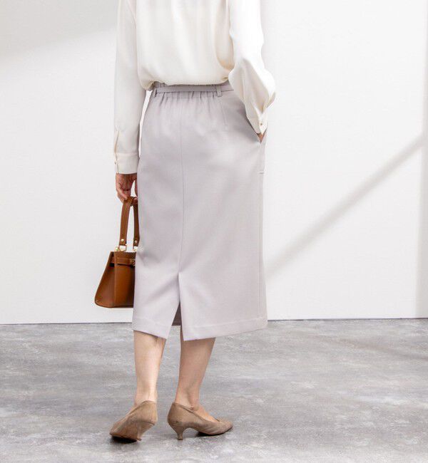 NOLLEY'S sophi「ウォッシャブルウール調ベルト付きタイトスカート」|タイト|