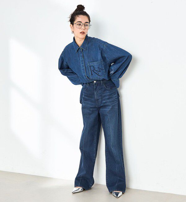 Rie Miller「【RM denim】センタープレスハイウエストデニム」|デニム|