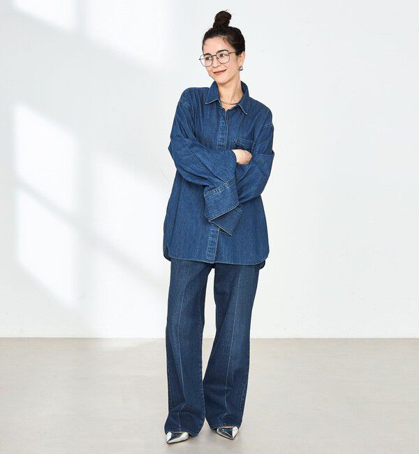 Rie Miller「【RM denim】センタープレスハイウエストデニム」|デニム|