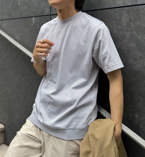 NOLLEY'S goodman「《ビジカジ対応》セミシルケットスムース ボーダードレスTシャツ 25SS」|Tシャツ・カットソー|