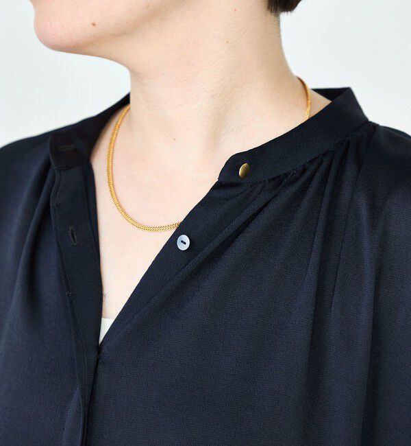 NOLLEY'S「ハンマーサテンケープブラウス」|シャツ・ブラウス|