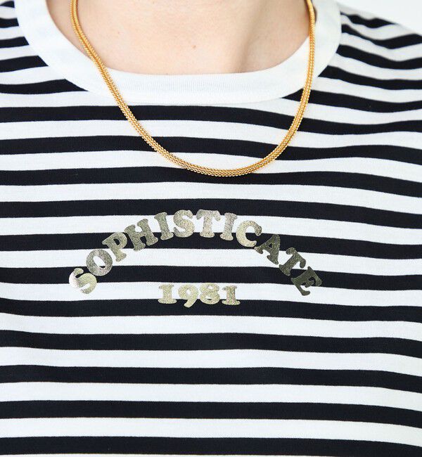 NOLLEY'S sophi「シルケット天竺衿配色ロゴTシャツ」|Tシャツ・カットソー|