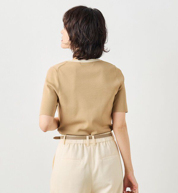 NOLLEY'S sophi「《アンサンブル対応》《手洗い可能》マルチファンクション5分袖プルオーバー」|ニット・セーター|