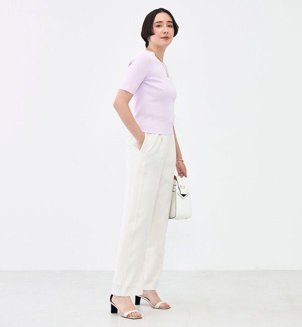 NOLLEY'S sophi「《アンサンブル対応》《手洗い可能》マルチファンクション5分袖プルオーバー」|ニット・セーター|