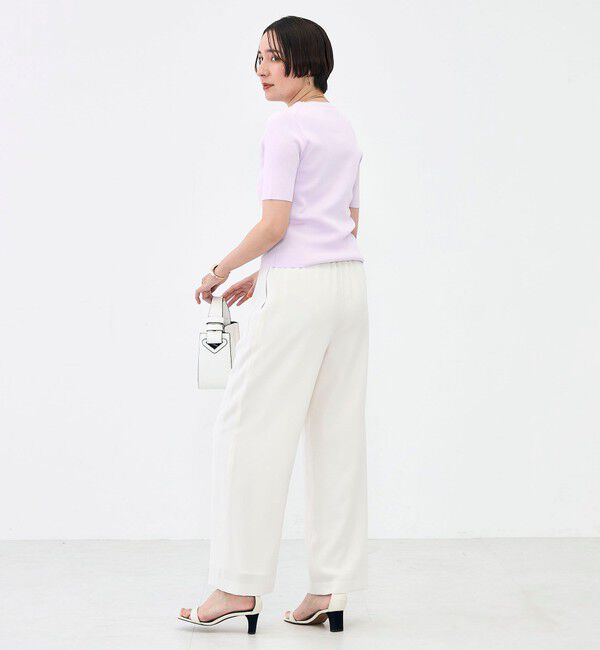 NOLLEY'S sophi「《アンサンブル対応》《手洗い可能》マルチファンクション5分袖プルオーバー」|ニット・セーター|