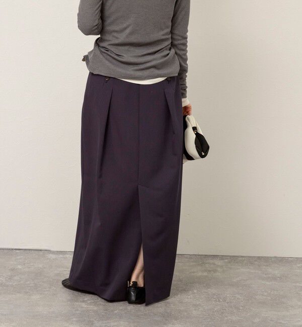 MAQWEL「【MAQWEL/マクウェル】タックロングスカート」|タイト|