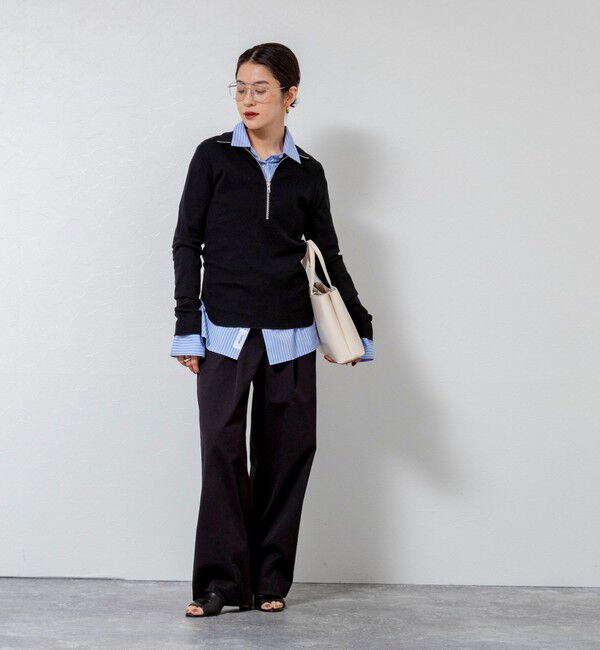 MAQWEL「【MAQWEL/マクウェル】COTTON RIBハーフジッププルオーバー」|Tシャツ・カットソー|