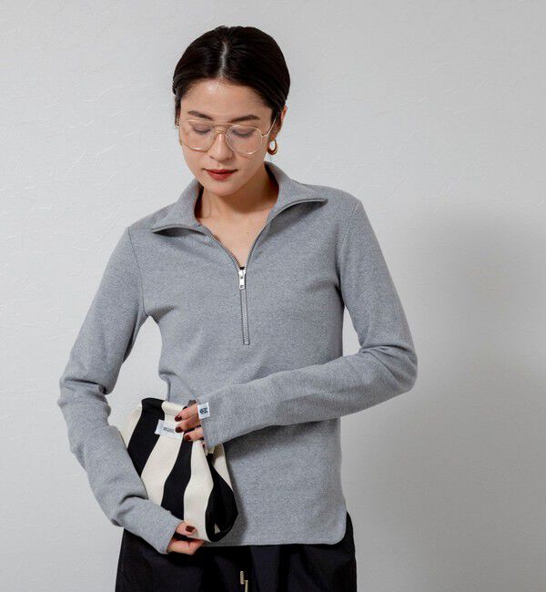 MAQWEL「【MAQWEL/マクウェル】COTTON RIBハーフジッププルオーバー」|Tシャツ・カットソー|