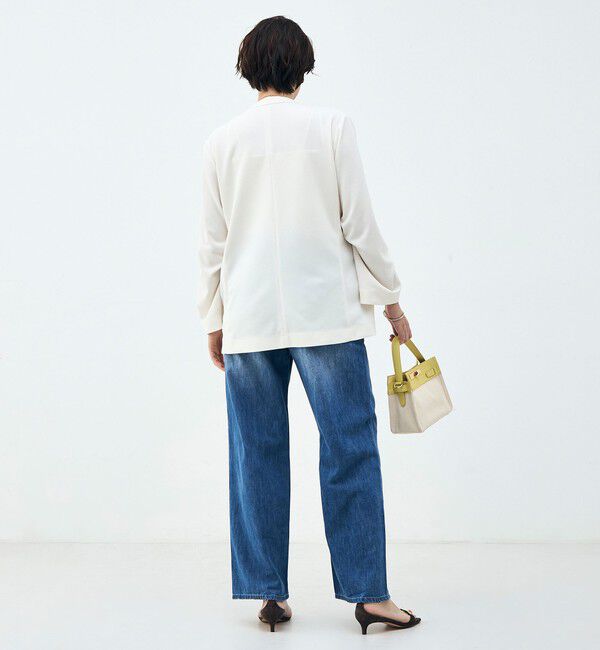 Rie Miller「ウォッシャブルノーカラージャケットジョーゼットダンボール」|ノーカラージャケット|