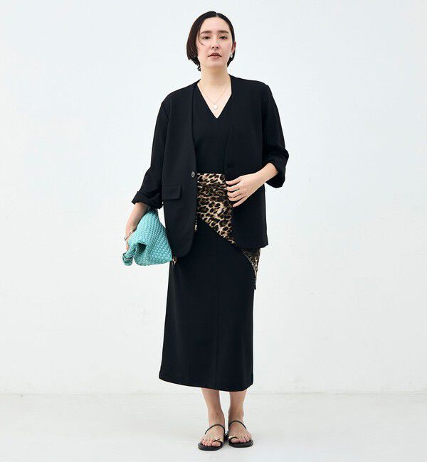 Rie Miller「ウォッシャブルノーカラージャケットジョーゼットダンボール」|ノーカラージャケット|