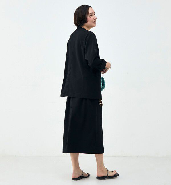 Rie Miller「ウォッシャブルノーカラージャケットジョーゼットダンボール」|ノーカラージャケット|