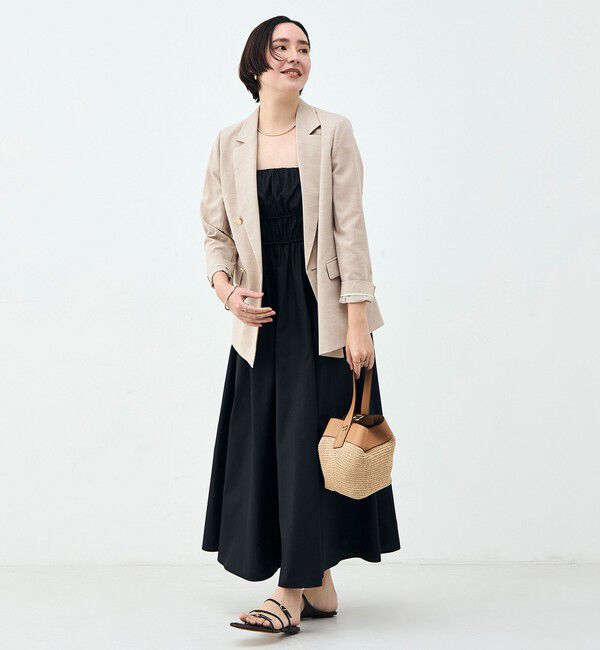 NOLLEY'S「ウォッシャブル麻調スラブWジャケット」|テーラードジャケット|