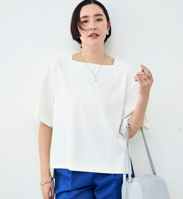 NOLLEY'S「《セットアップ対応》ウォッシャブルイージーツイルTブラウス」|シャツ・ブラウス|