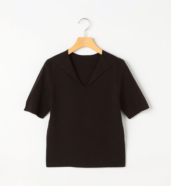 NOLLEY'S sophi「《手洗い可能》トライアングルカラー総針5分袖プルオーバー」|ニット・セーター|