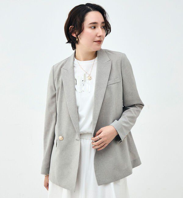 NOLLEY'S sophi「《セットアップ対応》ウォッシャブルブリーザブルシャンブレーダブルジャケット」|テーラードジャケット|ライトグレー