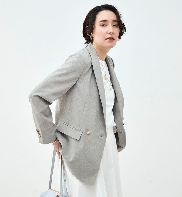 NOLLEY'S sophi「《セットアップ対応》ウォッシャブルブリーザブルシャンブレーダブルジャケット」|テーラードジャケット|