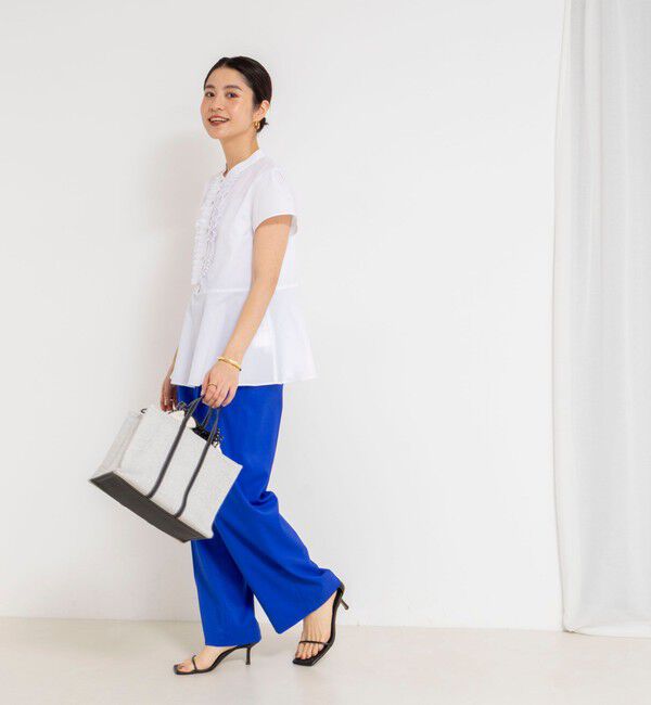 NOLLEY'S「ウォッシャブル前立プリーツペプラムブラウス」|シャツ・ブラウス|