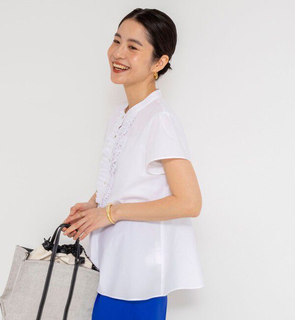NOLLEY'S「ウォッシャブル前立プリーツペプラムブラウス」|シャツ・ブラウス|
