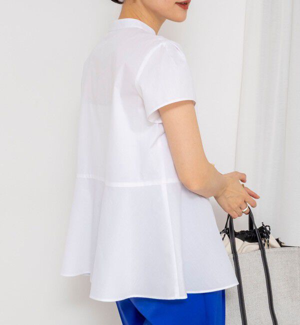 NOLLEY'S「ウォッシャブル前立プリーツペプラムブラウス」|シャツ・ブラウス|