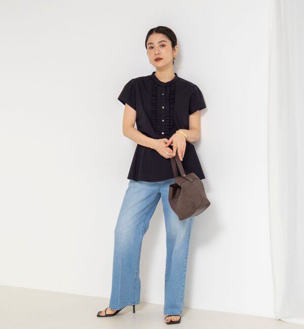 NOLLEY'S「ウォッシャブル前立プリーツペプラムブラウス」|シャツ・ブラウス|