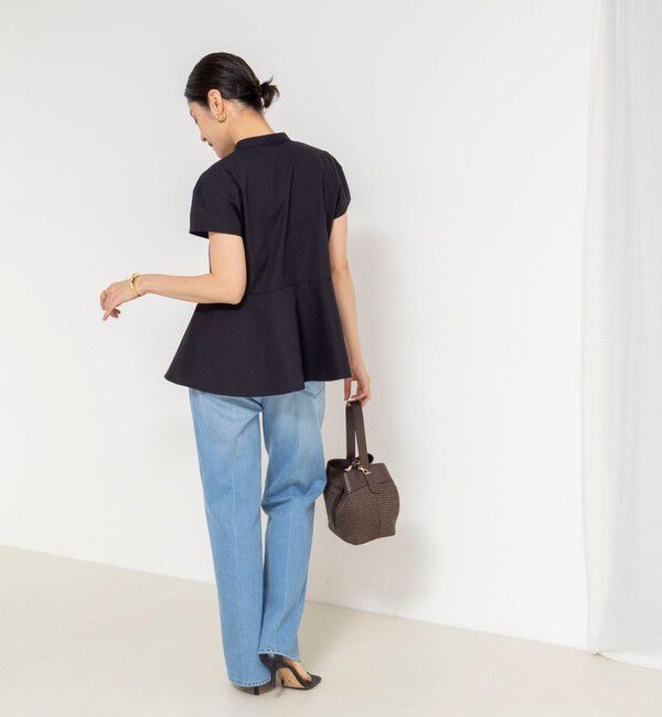 NOLLEY'S「ウォッシャブル前立プリーツペプラムブラウス」|シャツ・ブラウス|