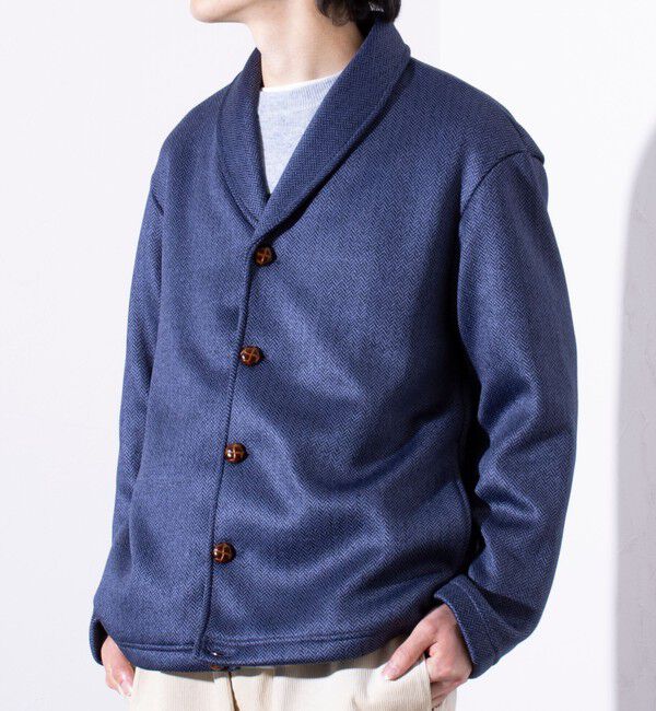 GLOSTER「【GLOSTER/グロスター】カチオンフリースボンディング くるみボタン ショールカーディガン」|カーディガン|