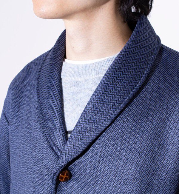 GLOSTER「【GLOSTER/グロスター】カチオンフリースボンディング くるみボタン ショールカーディガン」|カーディガン|