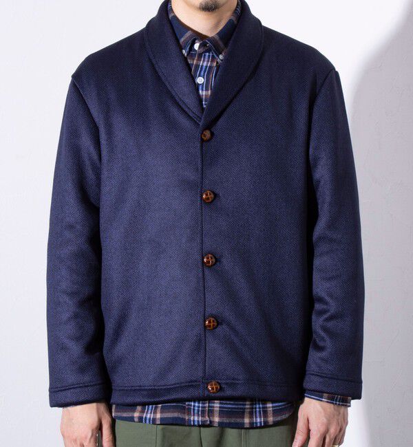 GLOSTER「【GLOSTER/グロスター】カチオンフリースボンディング くるみボタン ショールカーディガン」|カーディガン|