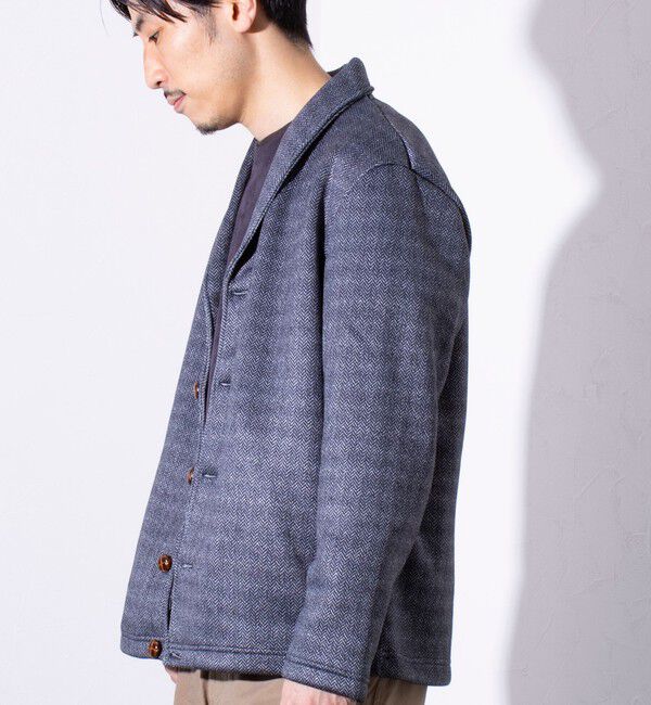 GLOSTER「【GLOSTER/グロスター】カチオンフリースボンディング くるみボタン ショールカーディガン」|カーディガン|