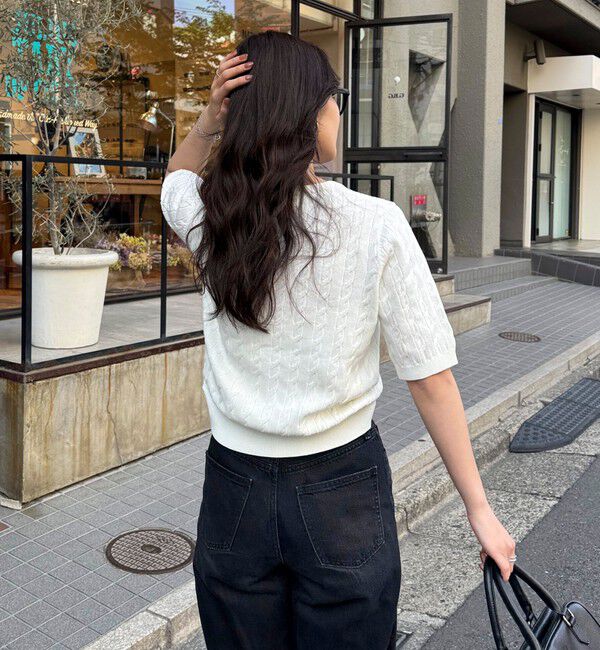 fredy emue「FR刺繍ケーブル柄ポケ付きプルオーバー」|ニット・セーター|