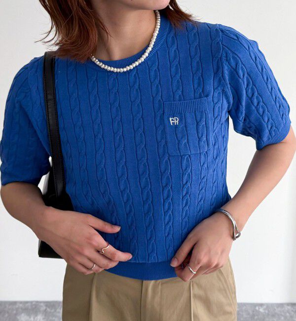 fredy emue「FR刺繍ケーブル柄ポケ付きプルオーバー」|ニット・セーター|