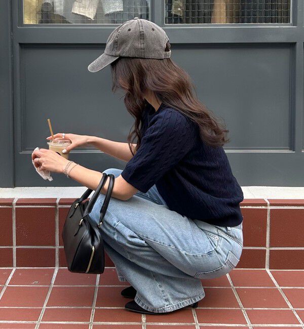 fredy emue「FR刺繍ケーブル柄ポケ付きプルオーバー」|ニット・セーター|