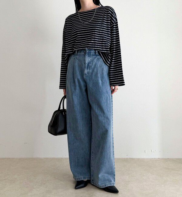 fredy emue「【人気商品の新型】ボーダーハートステッチルーズロンTシャツ」|Tシャツ・カットソー|