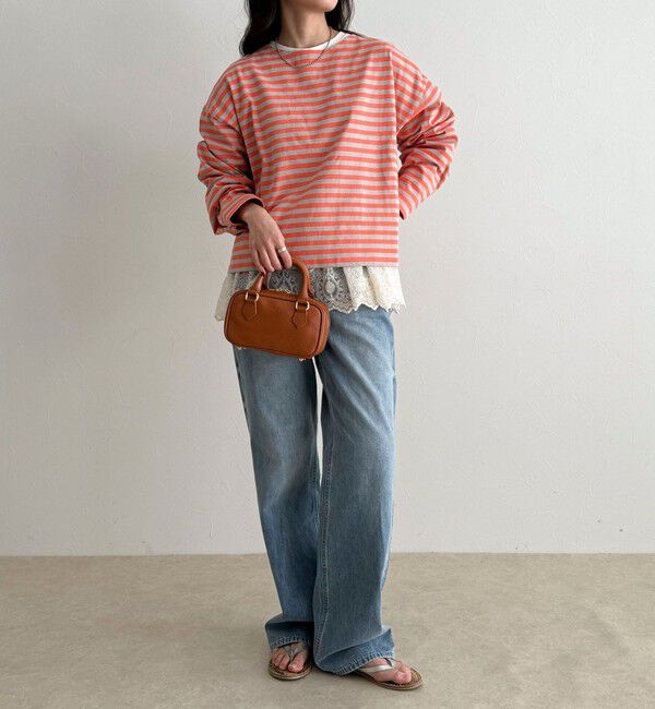 fredy emue「ボーダーハートパッチプルオーバー」|Tシャツ・カットソー|