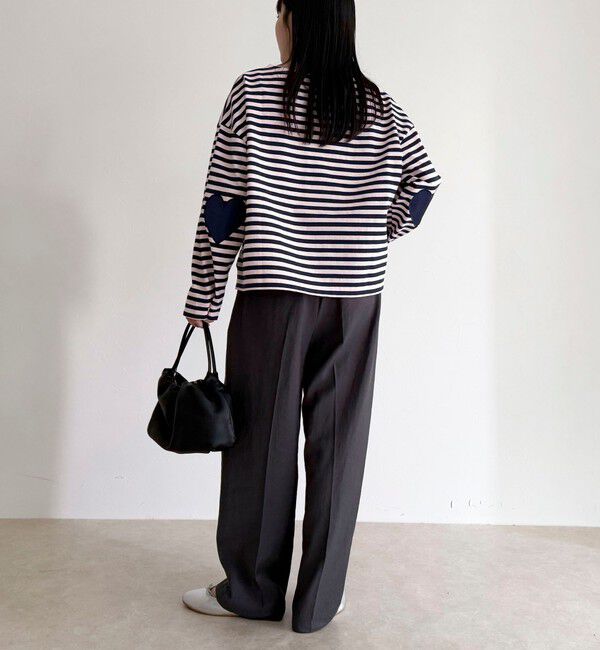 fredy emue「ボーダーハートパッチプルオーバー」|Tシャツ・カットソー|