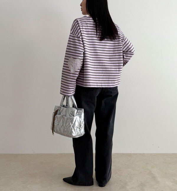 fredy emue「ボーダーハートパッチプルオーバー」|Tシャツ・カットソー|