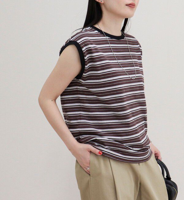 fredy emue「汗ジミ軽減天竺フレンチTシャツ」|Tシャツ・カットソー|ブラウン系その他