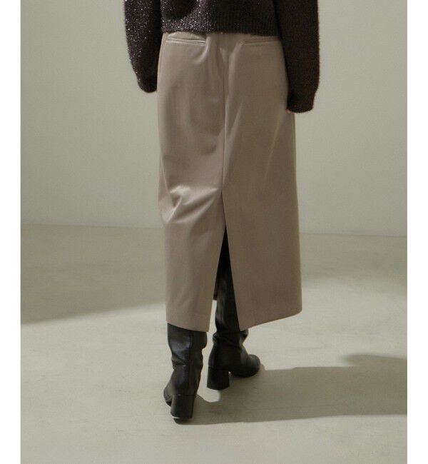 SALON adam et rope'「マイクロベロアツイルタックタイトスカート【洗える】」|スカート|グレーサブ