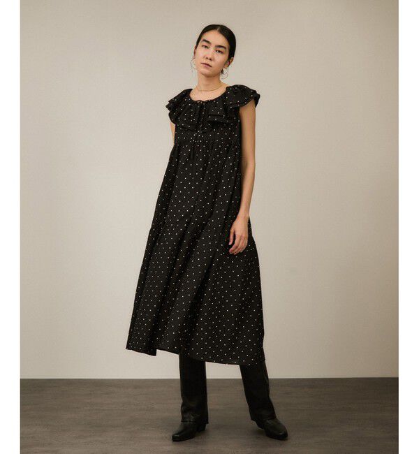 SALON adam et rope'「【crinkle crinkle crinkle】別注ノースリーブレースワンピース」|ワンピース|ブラック系(04)