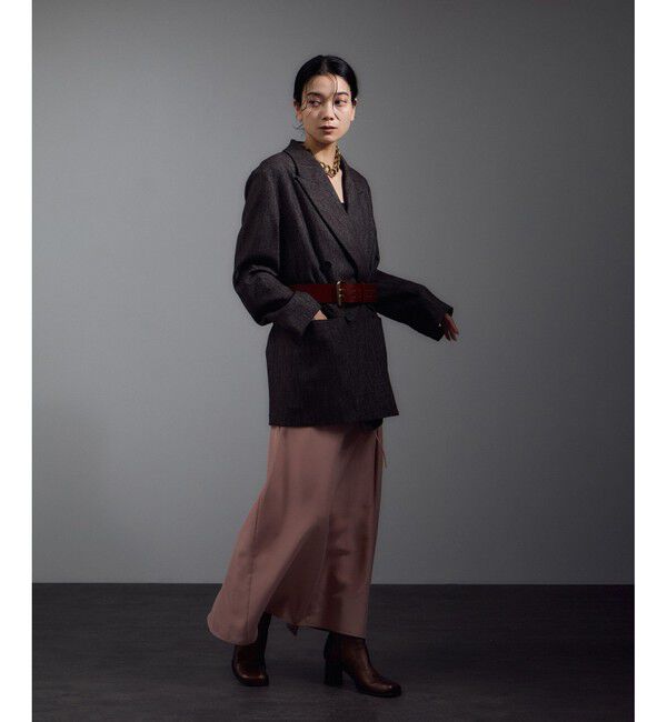 SALON adam et rope'「【WEB限定】レザースクエアトゥヒールショートブーツ」|ロングブーツ|