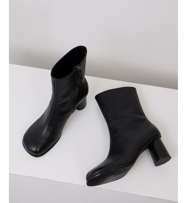 SALON adam et rope'「【WEB限定】レザースクエアトゥヒールショートブーツ」|ロングブーツ|